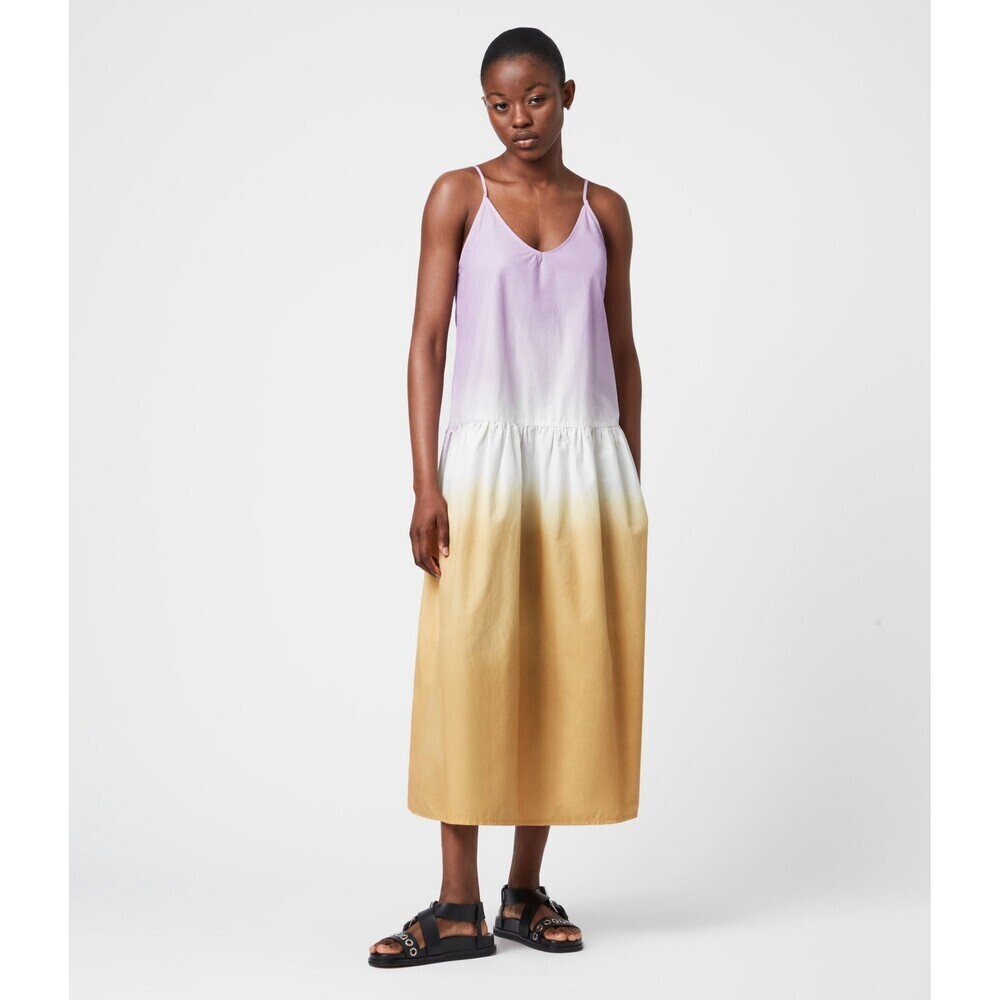AllSaints Women's Caro Dipdye Lilac Camel Midi Dress Women's Size 6 US $215 - Picture 4 of 9